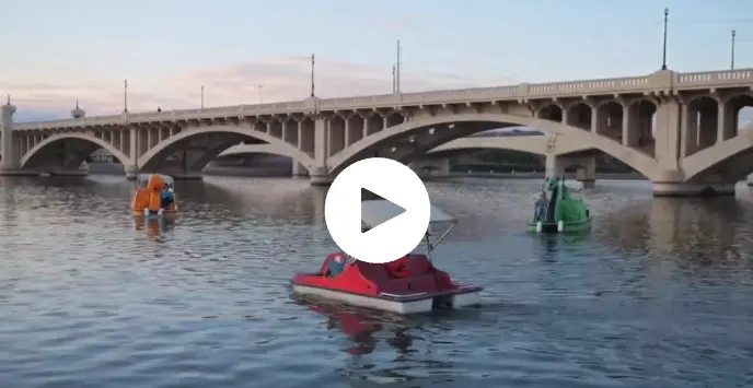 abc 15 Tempe Town Lake offers scenic views of sunset from the water